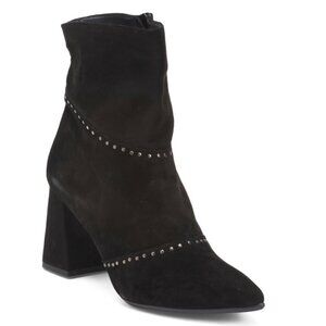 OROSCURO Black Made In Italy Leather Heel Booties